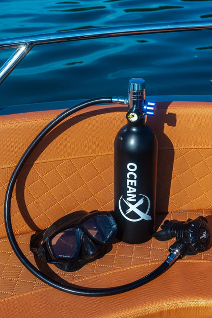 2L nardymo balionų rinkinys su kuprine, vožtuvu ir kandikliu suaugusiesiems OceanX