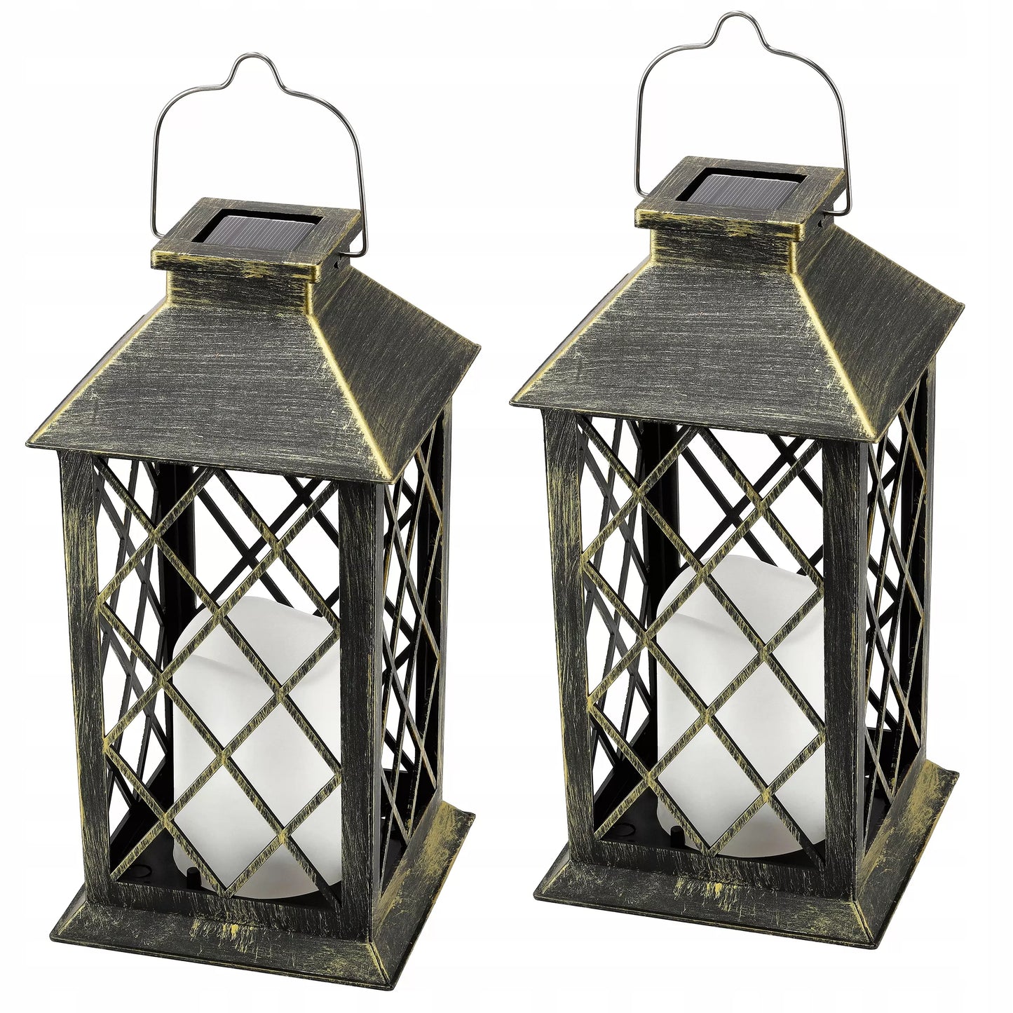 2x Sodoje LED Saulės Šviestuvas Žibintas Žibintas Žvakidė Rudas 2V 35MA