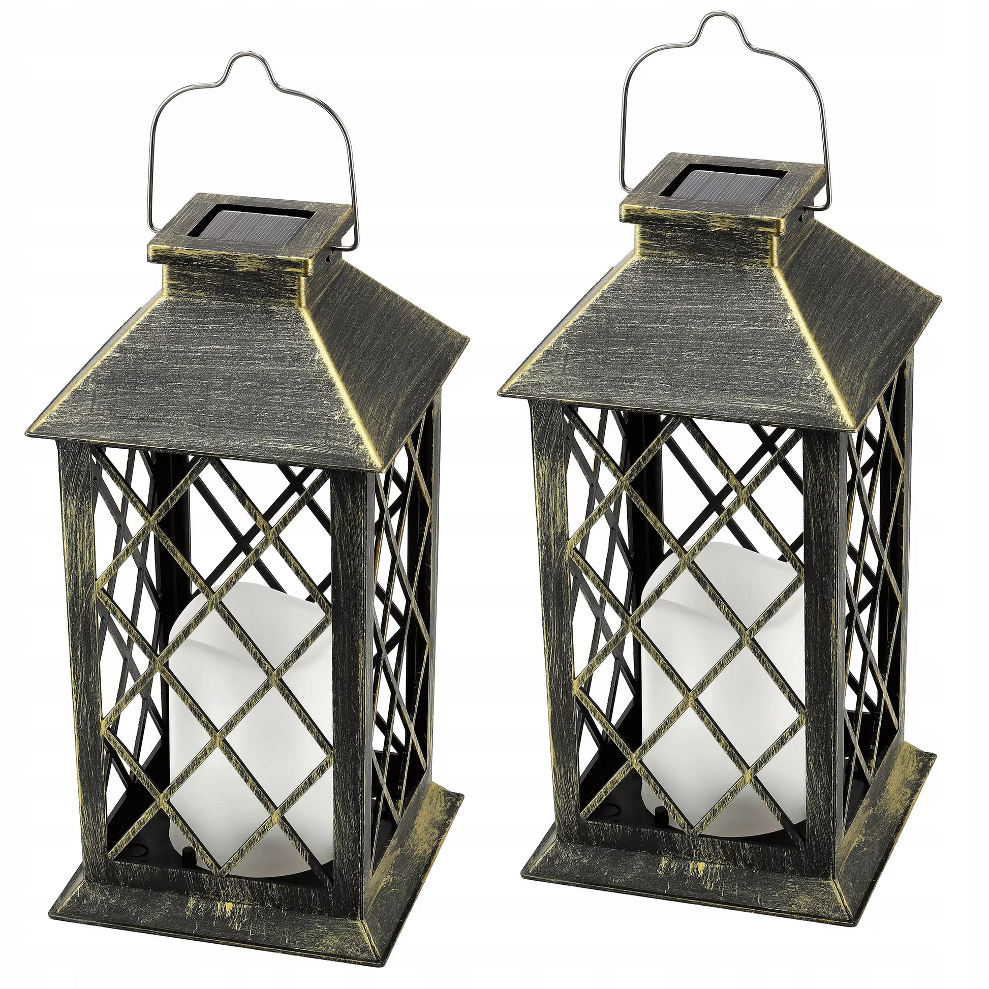 2x Sodoje LED Saulės Šviestuvas Žibintas Žibintas Žvakidė Rudas 2V 35MA