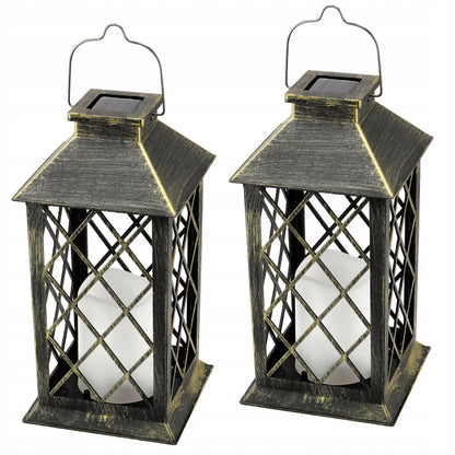 2x Sodoje LED Saulės Šviestuvas Žibintas Žibintas Žvakidė Rudas 2V 35MA