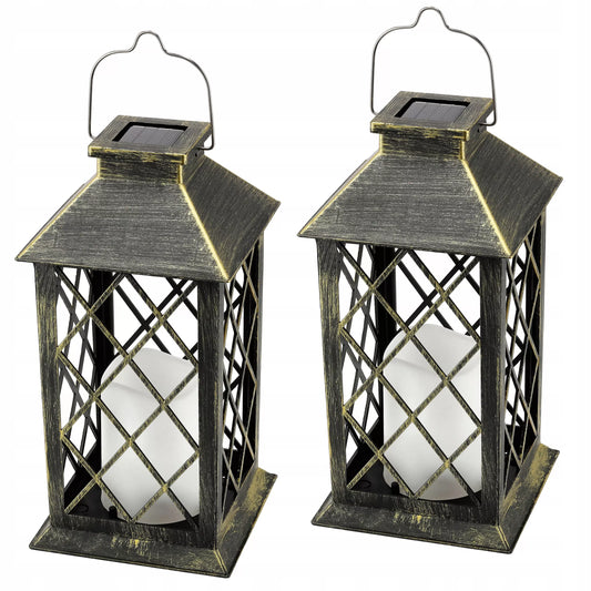 2x Sodoje LED Saulės Šviestuvas Žibintas Žibintas Žvakidė Rudas 2V 35MA