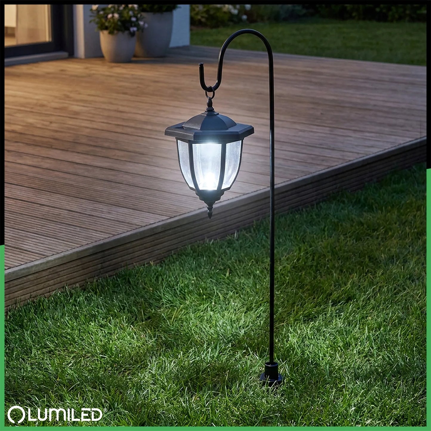 2x LED saulės sodo lempa lauko dekoratyvinis įsmeigiamas stulpelis