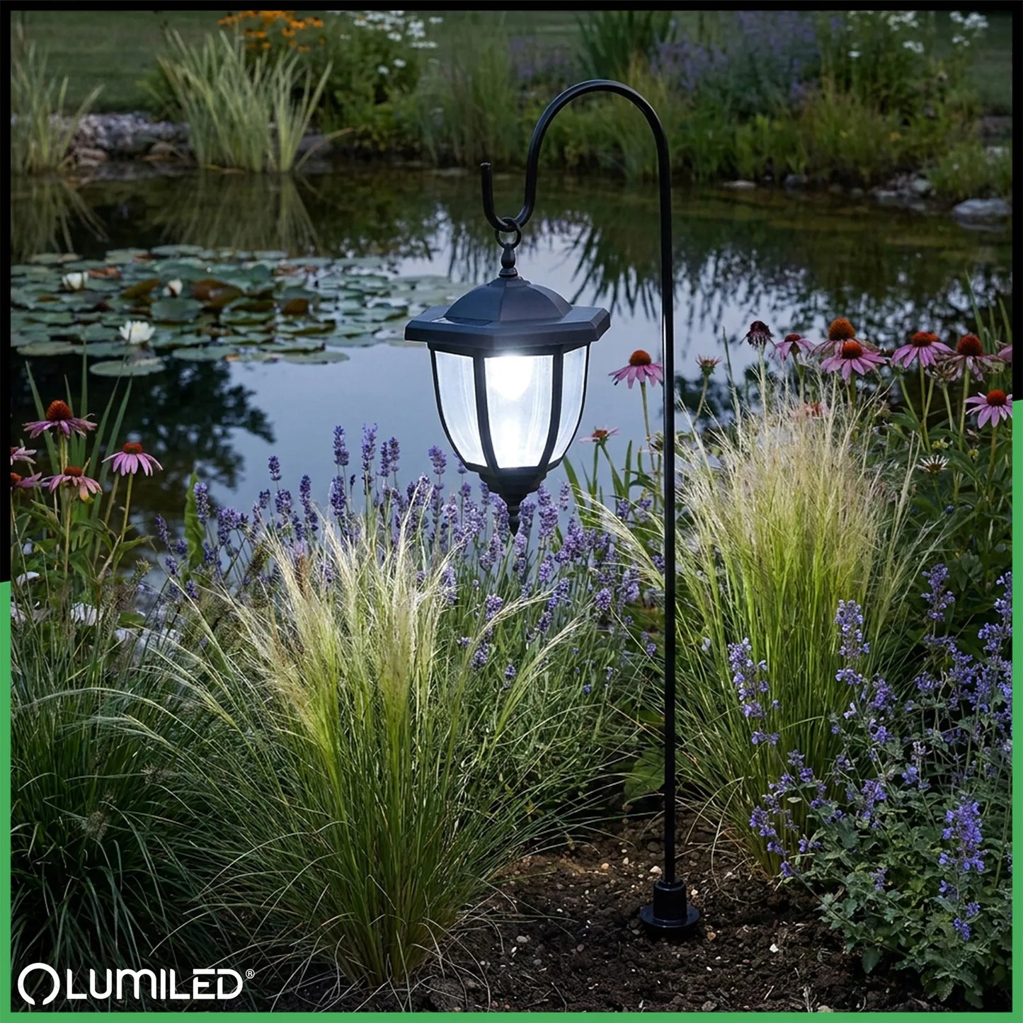 2x LED saulės sodo lempa lauko dekoratyvinis įsmeigiamas stulpelis