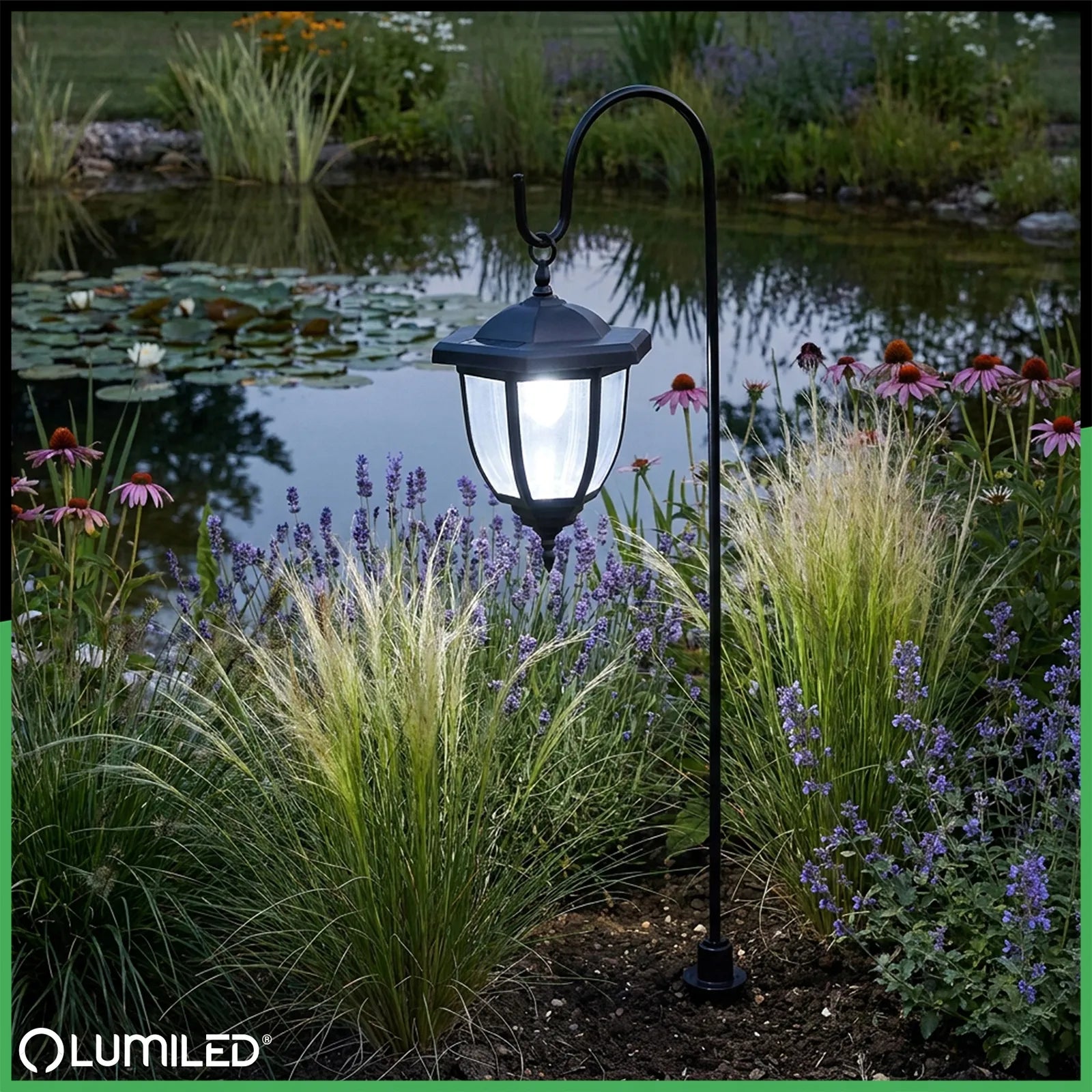 2x LED saulės sodo lempa lauko dekoratyvinis įsmeigiamas stulpelis