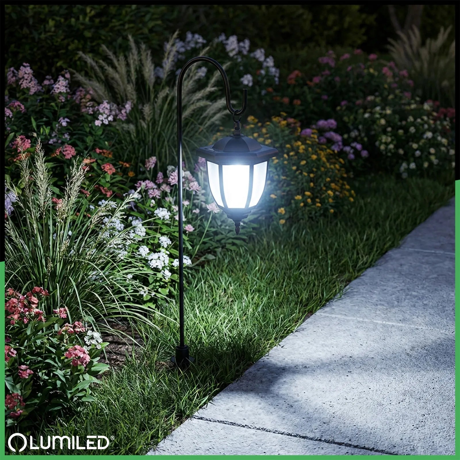 2x LED saulės sodo lempa lauko dekoratyvinis įsmeigiamas stulpelis