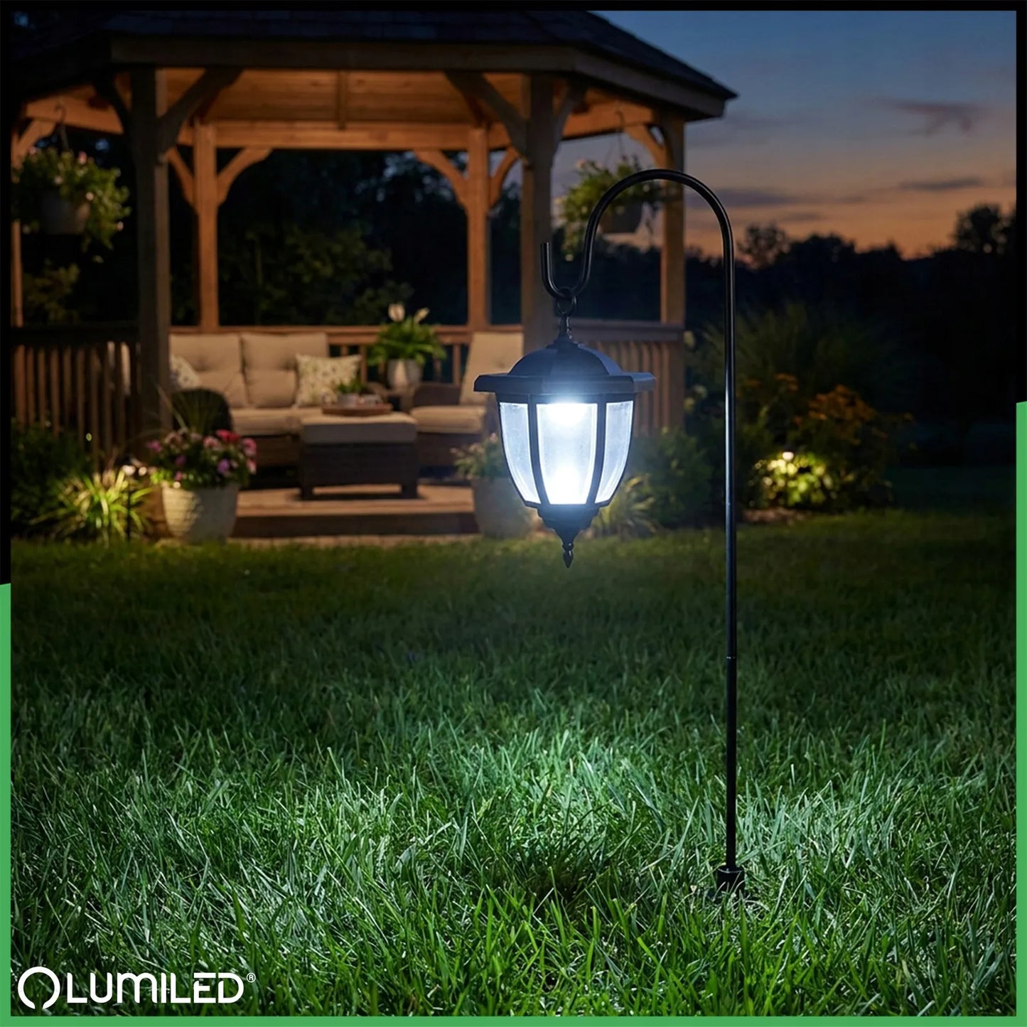 2x LED saulės sodo lempa lauko dekoratyvinis įsmeigiamas stulpelis
