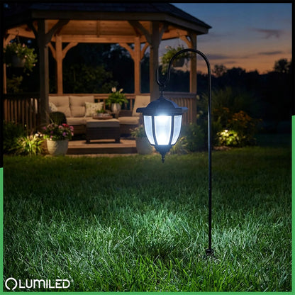 2x LED saulės sodo lempa lauko dekoratyvinis įsmeigiamas stulpelis