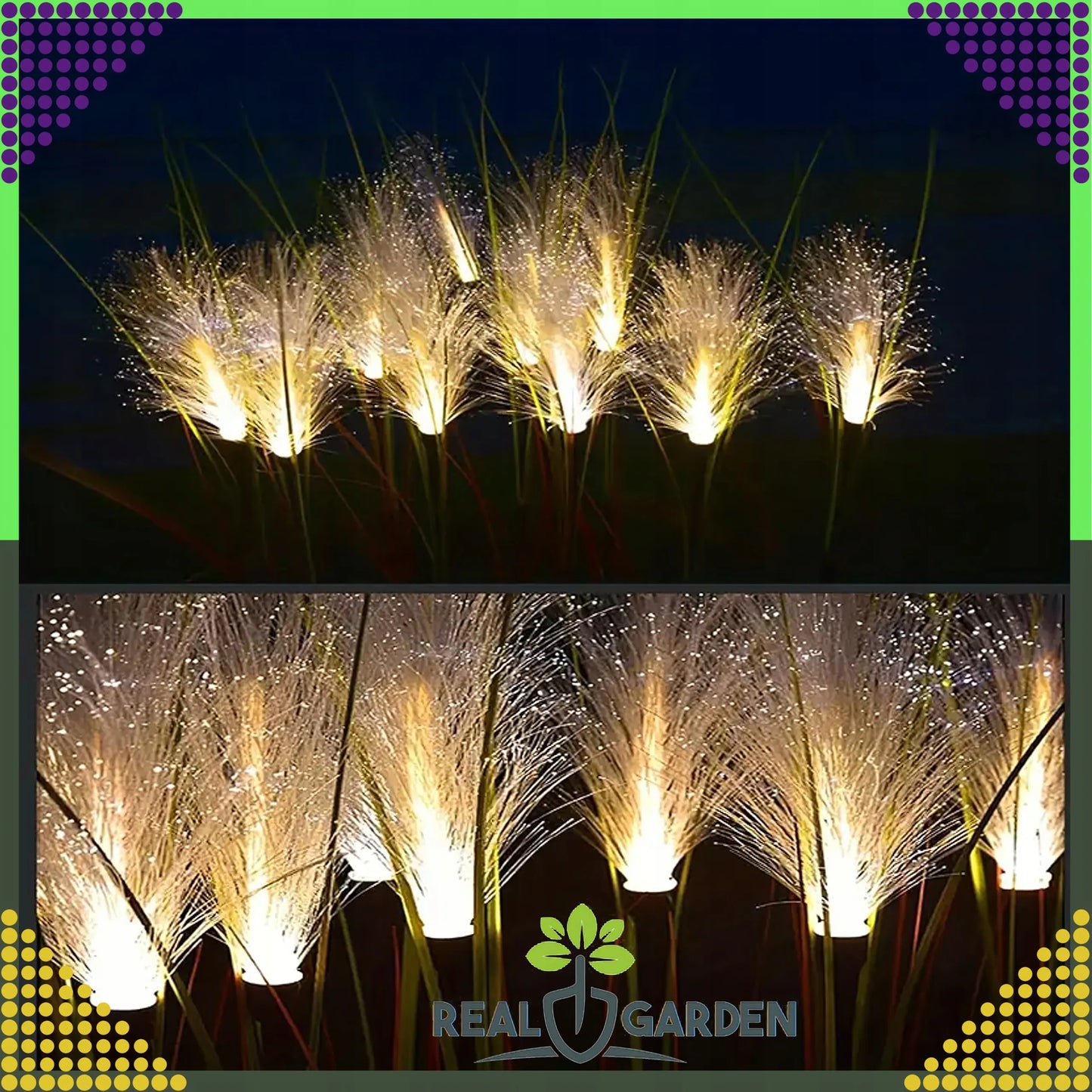 2x Real Garden saulės energija maitinami sodo šviestuvai, LED, 85 cm