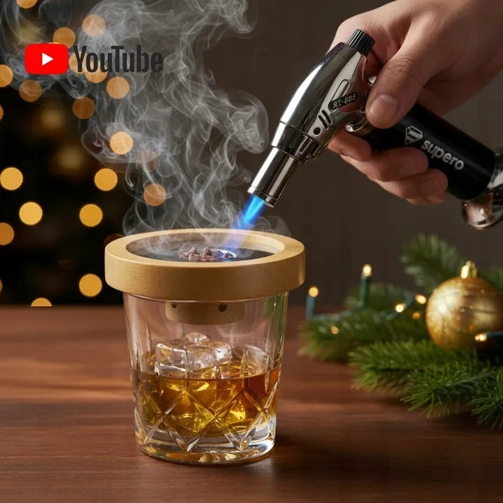2x Rinkinys viskiui rūkyti „Whisky smoker XL“, dovana vyrui, 19v1