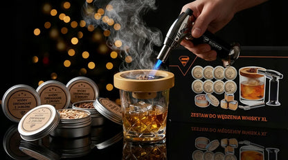 2x Rinkinys viskiui rūkyti „Whisky smoker XL“, dovana vyrui, 19v1