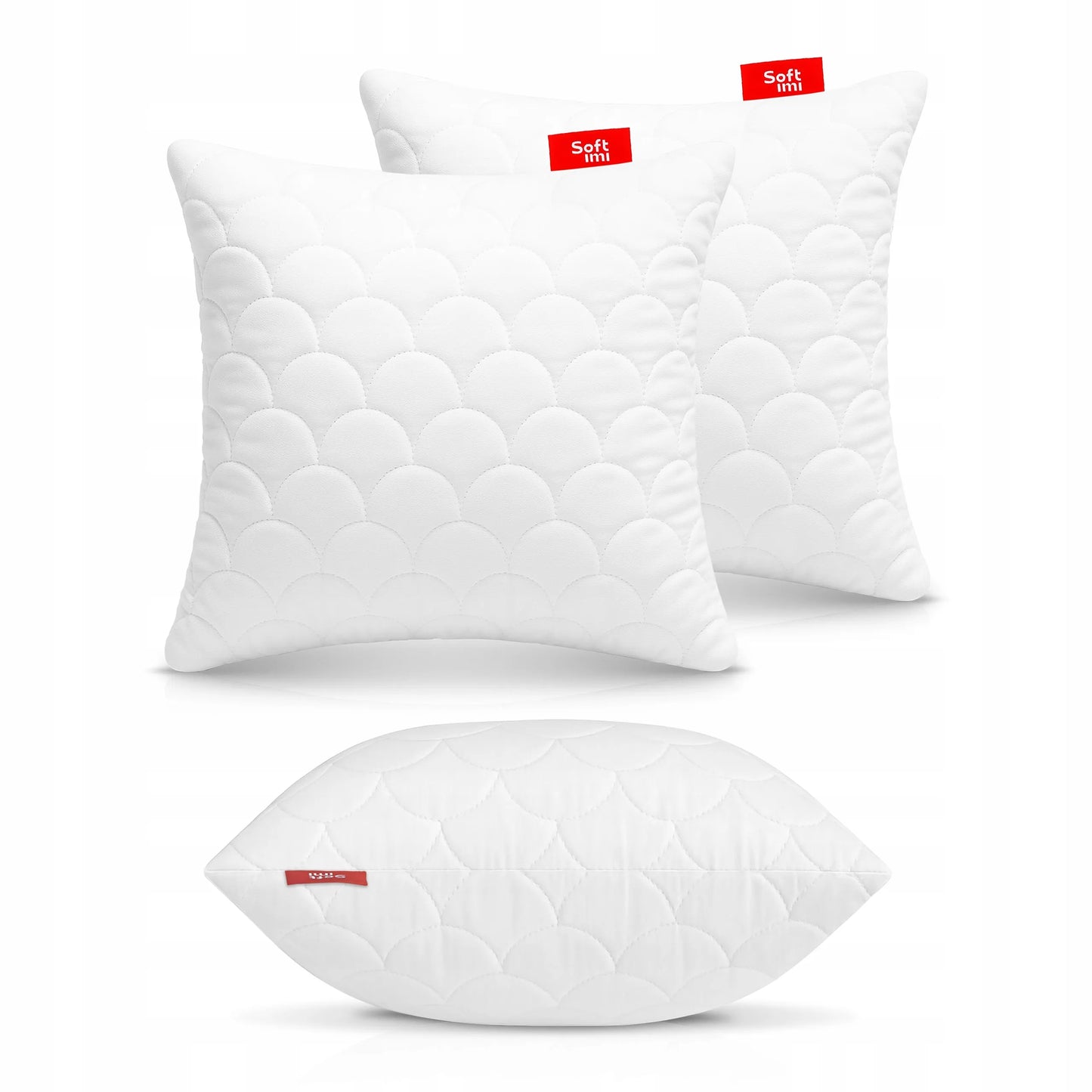 2x Softimi antialerginė dygsniuota pagalvė 45x45 cm su užtrauktuku