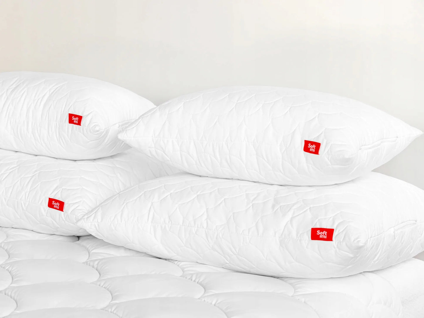 2x Softimi antialerginė dygsniuota pagalvė 45x45 cm su užtrauktuku