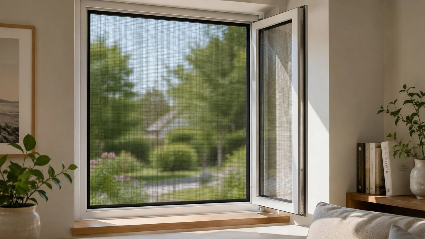 2x tinklelis nuo uodų langui, tvirtas, apsauga nuo musių ir vabzdžių 150x130 + lipni juosta, 2 vnt.