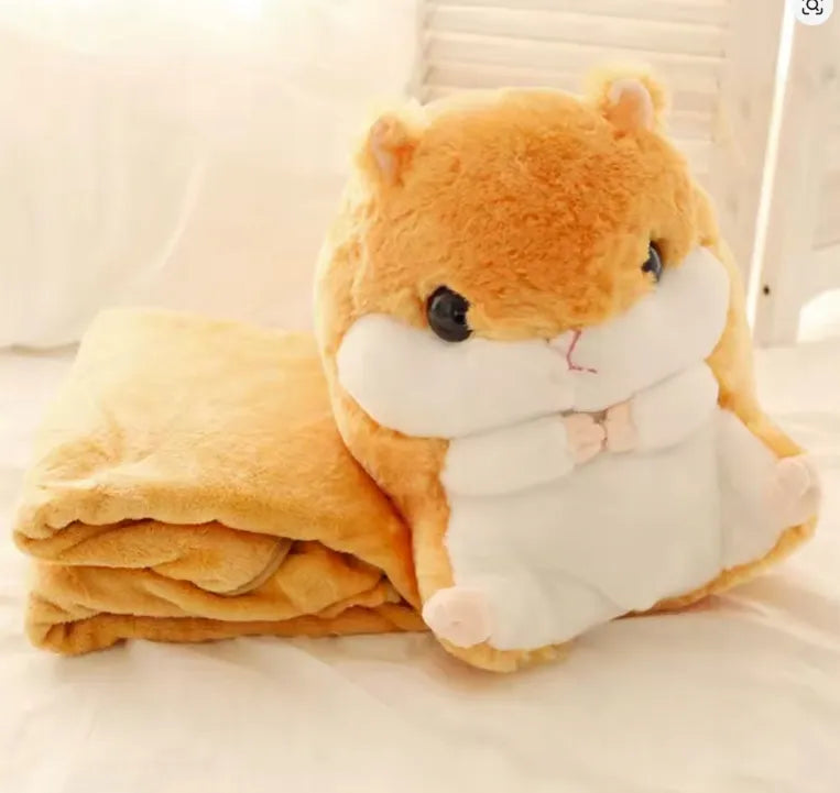 3-in-1 Hamsterio Formos Pagalvė su Pledu 180 cm Pliušinis Žaislas