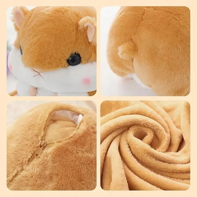 3-in-1 Hamsterio Formos Pagalvė su Pledu 180 cm Pliušinis Žaislas
