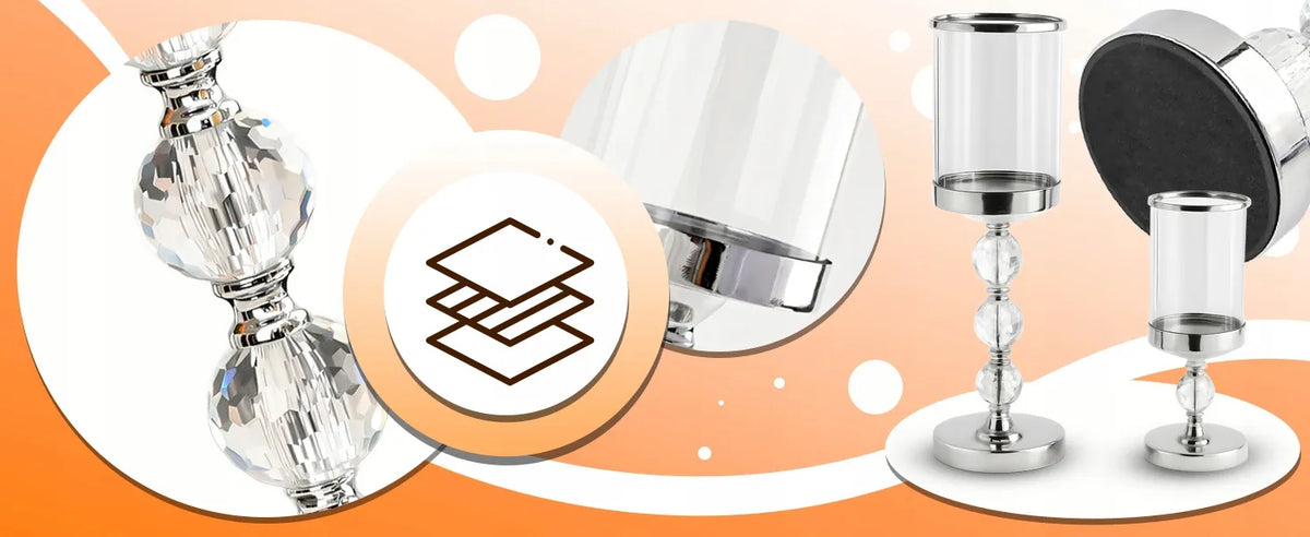 3 stiklinės dekoratyvinės taurės formos glamour stiliaus žvakidės