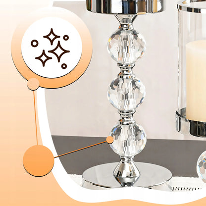 3 stiklinės dekoratyvinės taurės formos glamour stiliaus žvakidės
