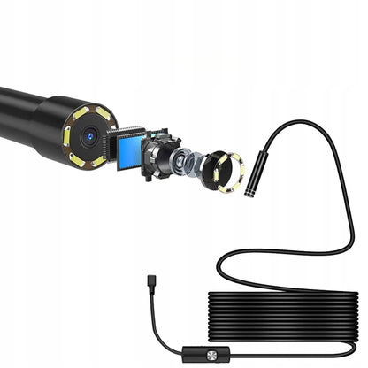 3 viename HD endoskopinė inspekcinė kamera „Android“ telefonui, USB-C, IP67, 1 m, LED