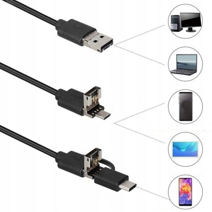 3 viename HD endoskopinė inspekcinė kamera „Android“ telefonui, USB-C, IP67, 1 m, LED