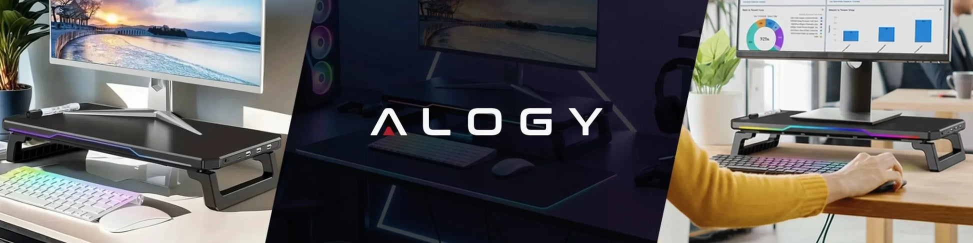 Monitoriaus stovas su USB Hub, USB-C