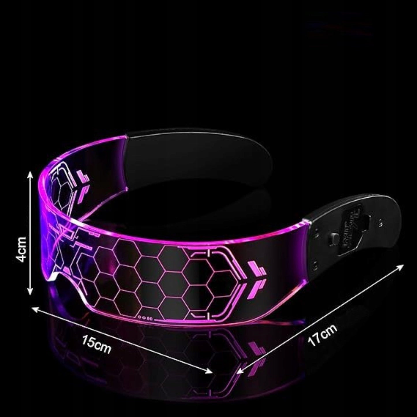 RGB LED akiniai, šviečiantys 7 spalvomis, vakarėliui, "Cyberpunk", neoniniai, festivaliui
