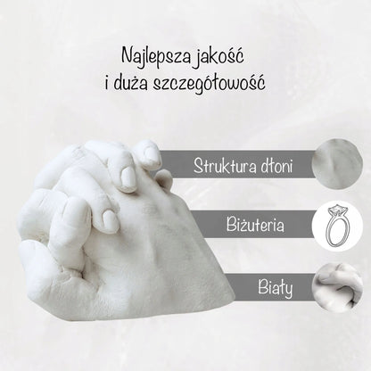 3D gipso liejimo rinkinys susikibusioms rankoms, dovana porai, gipsas 1kg