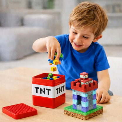 3D magnetinės kaladėlės, didelis rinkinys, 180 elementų, 2 figūrėlės ir dėžutė