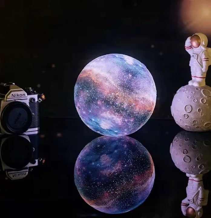 3D Mėnulio naktinė lempa didelė Moon Light 20 režimų + nuotolinio valdymo pultas