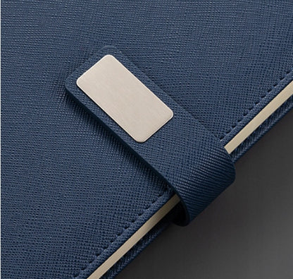 Mėlynas termopuodelio ir užrašinės dovanų rinkinys Kalėdoms ir dovanoms