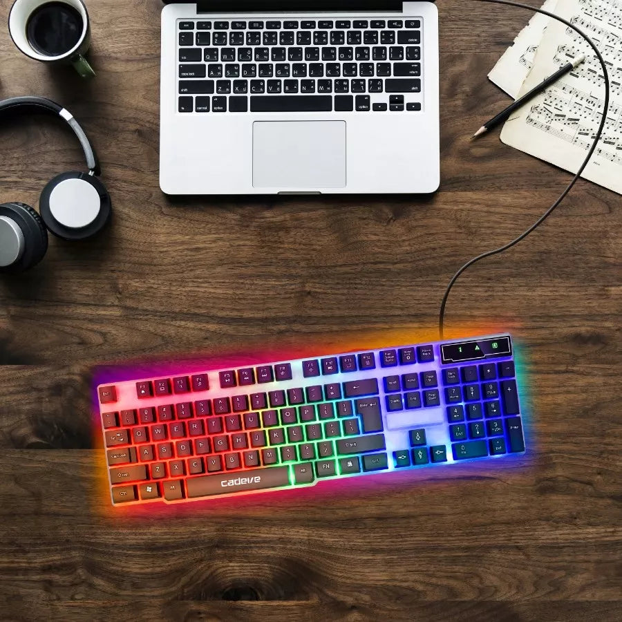 Žaidimų klaviatūra su LED pašvietimu žaidėjams, Membraninė, USB, NumLock