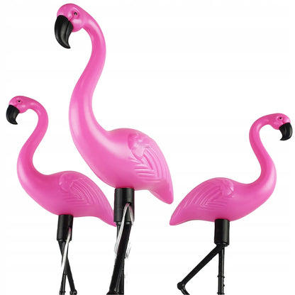 3x dekoracinis LED flamingų sodo šviestuvas, 54 cm