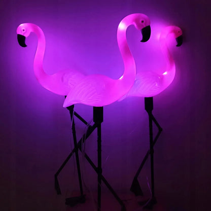 3x dekoracinis LED flamingų sodo šviestuvas, 54 cm