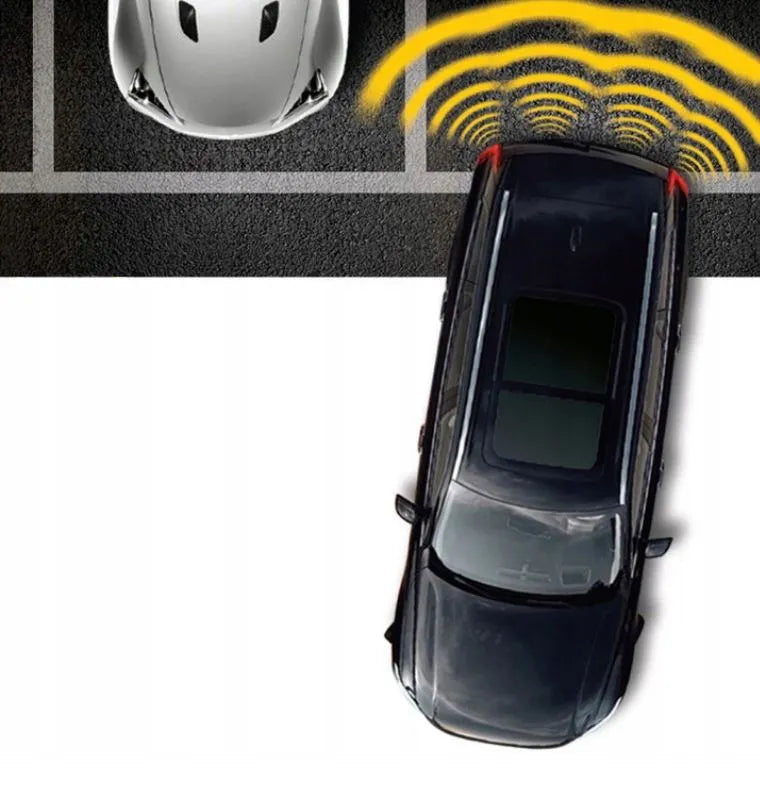 4 parkavimo jutikliai su garsiniu signalu įvairių spalvų