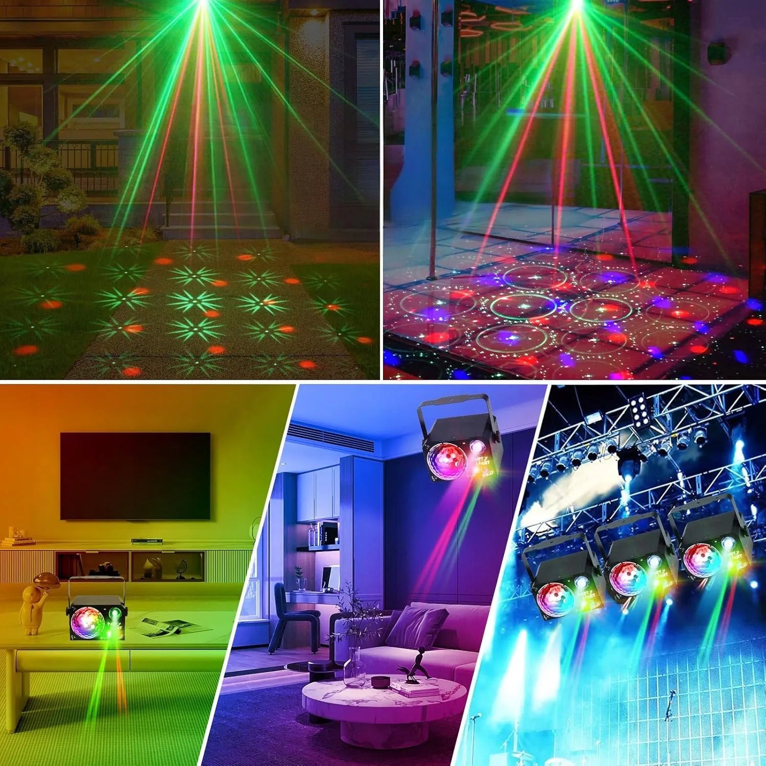 4 viename LED diskotekos lazerinis šviestuvas su nuotolinio valdymo pultu modelis TYUHG