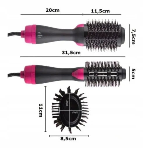 4 viename plaukų formavimo šepetys-džiovintuvas, garbanojimo ir tiesinimo šepetys