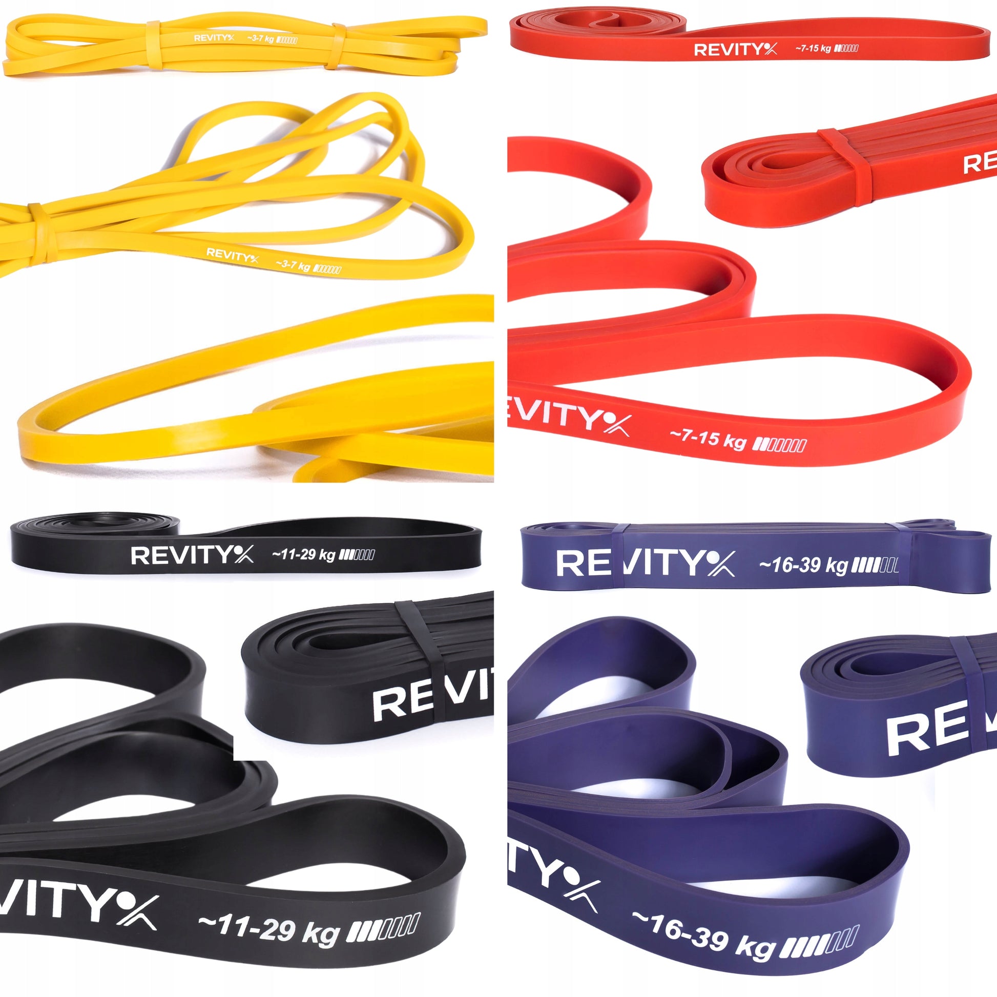 Atspariosios treniruočių gumos, fitneso juostos CrossFit, gumų rinkinys POWER BAND 4 vnt.