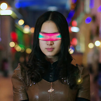 Bluetooth LED vakarėlių akiniai su teksto animacija ir "pasidaryk pats" funkcija