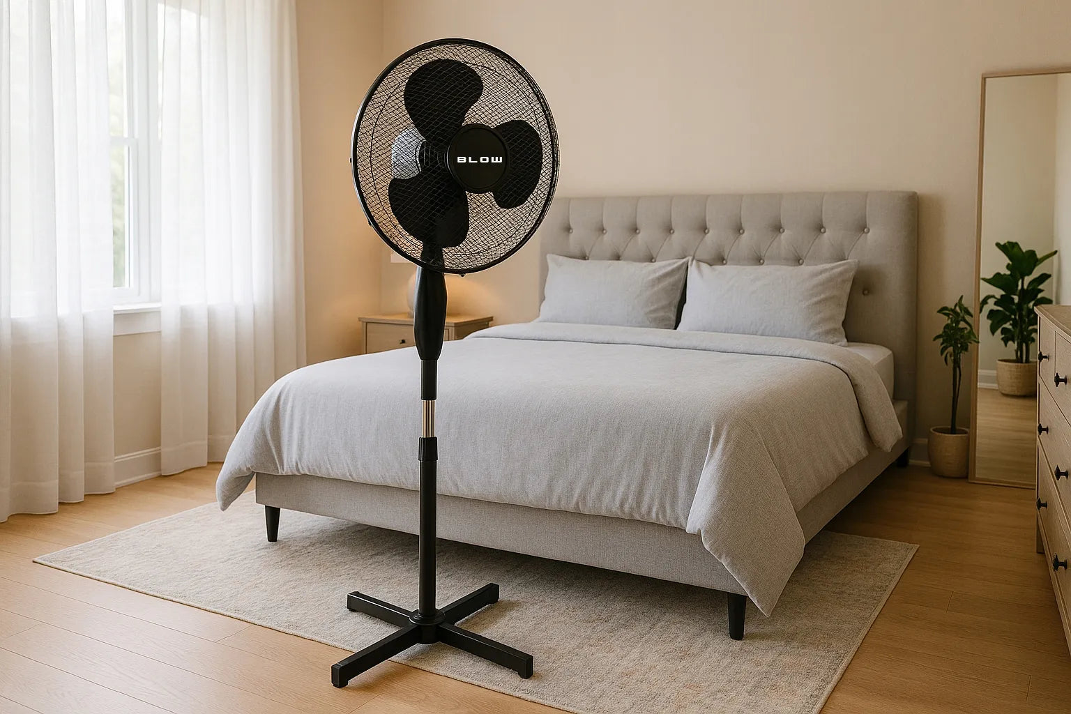 40cm 55W grindinis ventiliatorius su sukimu ir reguliavimu