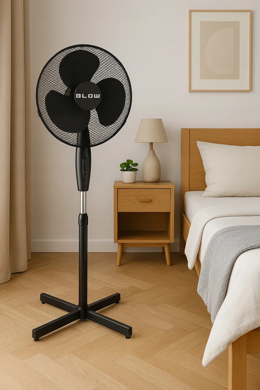 40cm 55W grindinis ventiliatorius su sukimu ir reguliavimu