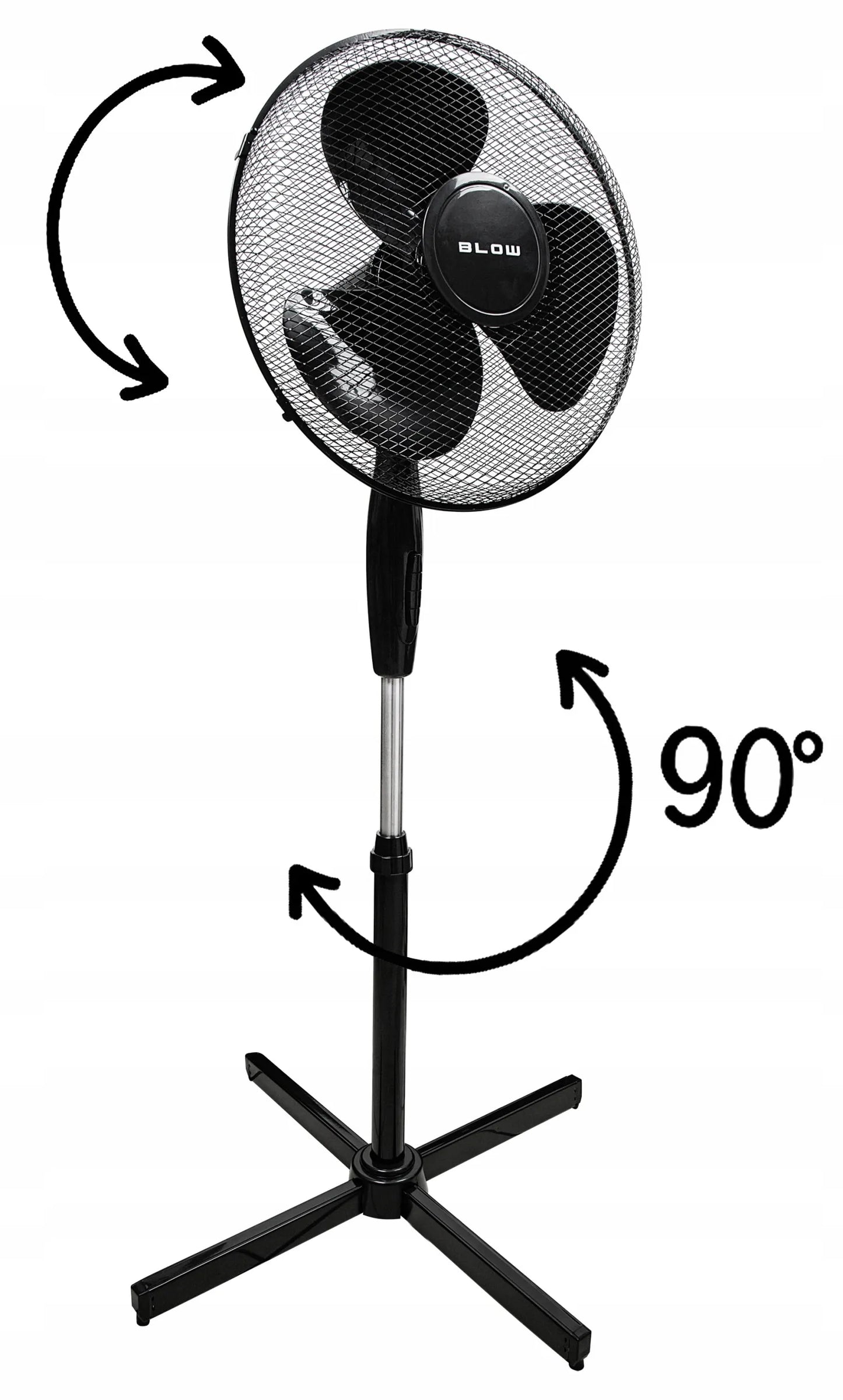 40cm 55W grindinis ventiliatorius su sukimu ir reguliavimu