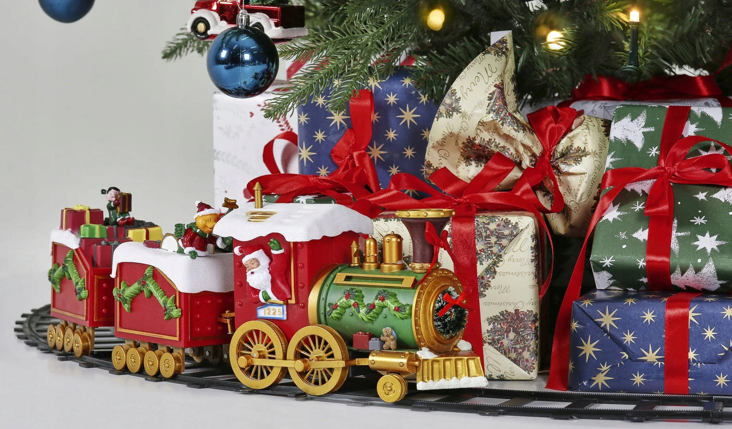 Kalėdinis traukinukas LED Melodija Kalėdų giesmės Ø136cm