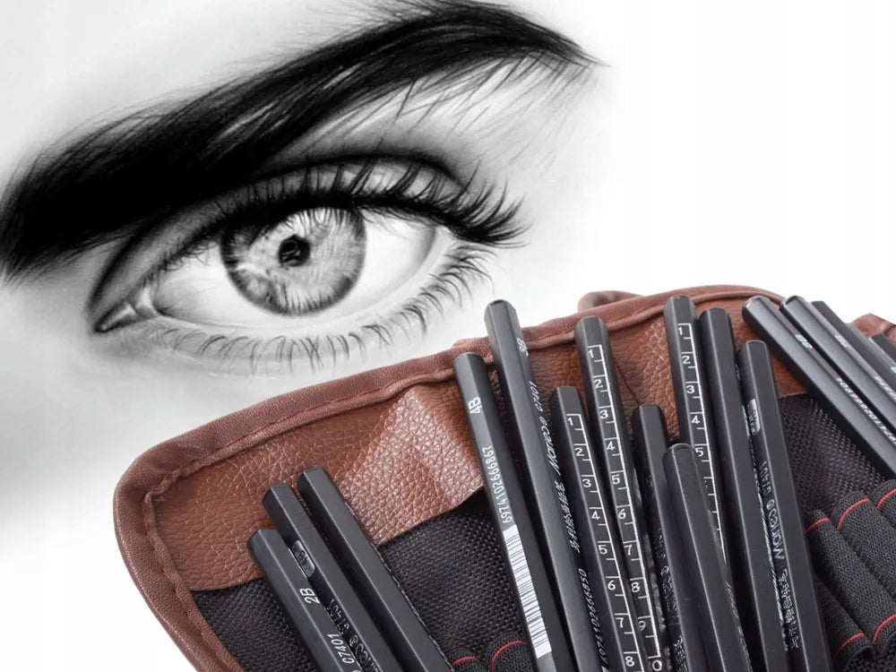 Profesionalus 29in1 eskizavimo ir piešimo rinkinys: anglis, pieštukai, maišytuvai