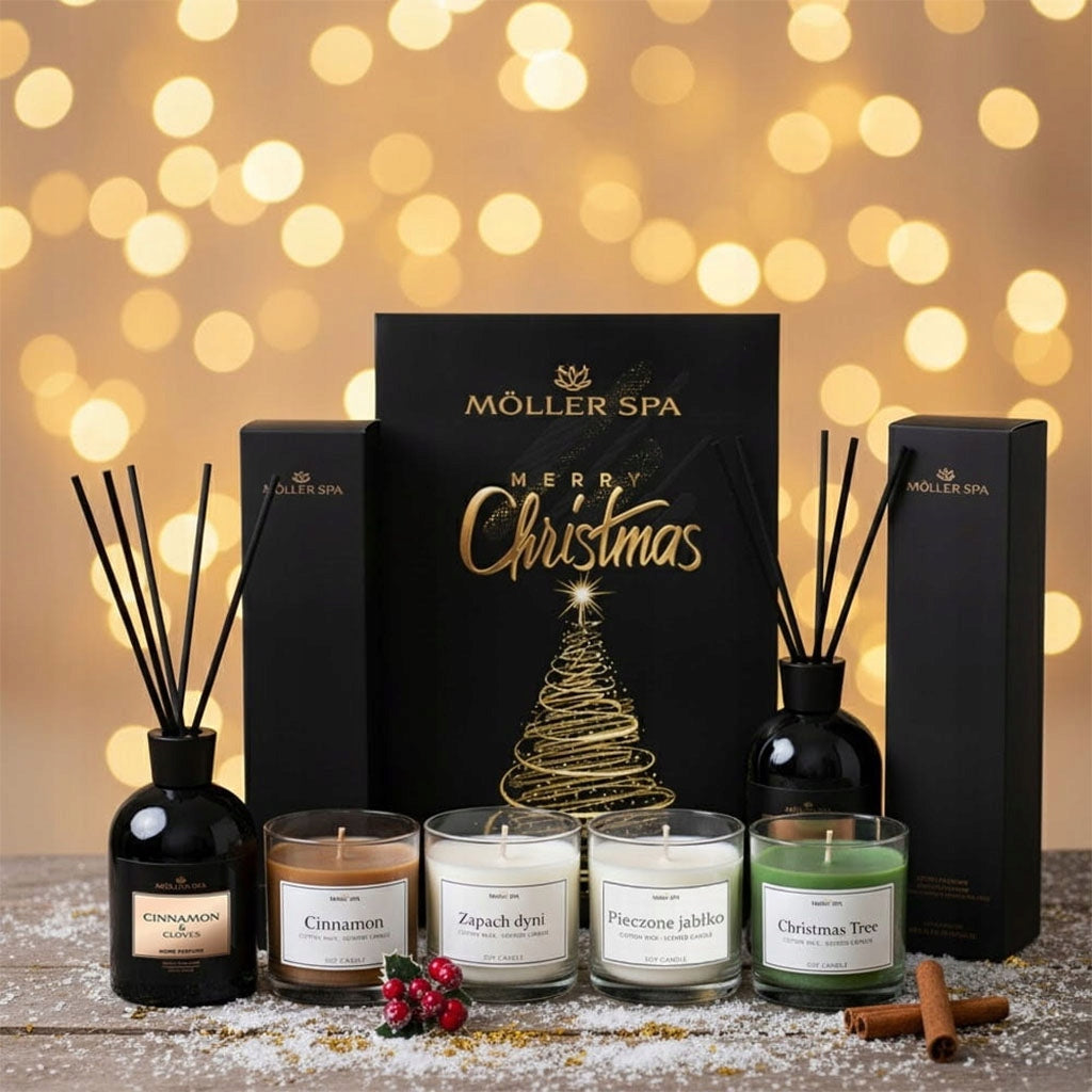 Kalėdinis dovanų rinkinys Difuzoriai Žvakės KVAPAI EGLĖ CINAMONAS
