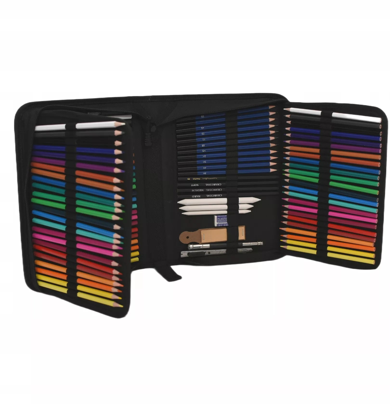 Profesionalus meninis rinkinys 145 vnt. – pieštukai ir kreidelės eskizams