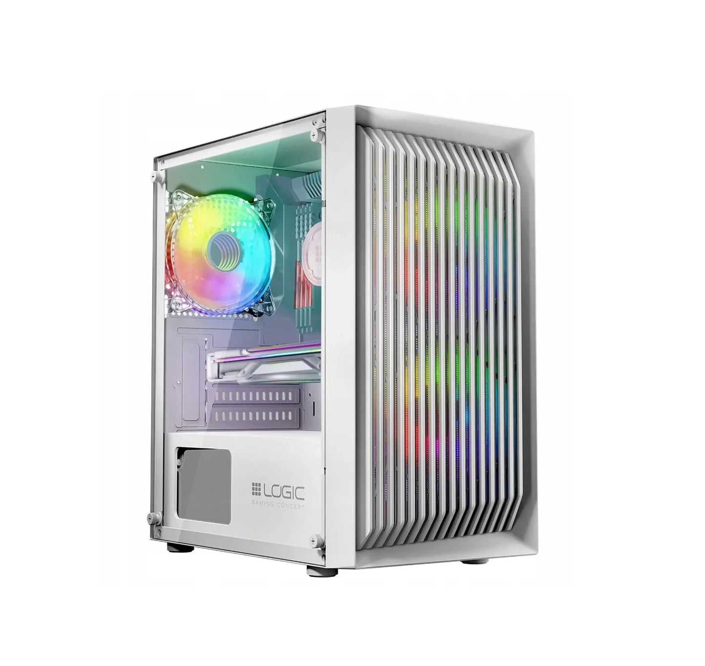 WHITE žaidimų kompiuterio rinkinys – Ryzen 5 5600GT, RX VEGA7, 16 GB RAM, 500 GB M.2 SSD, Wi-Fi, Windows 11, 24″ monitorius