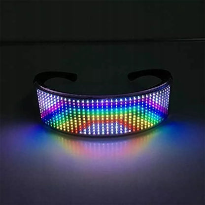 Bluetooth LED vakarėlių akiniai su teksto animacija ir "pasidaryk pats" funkcija