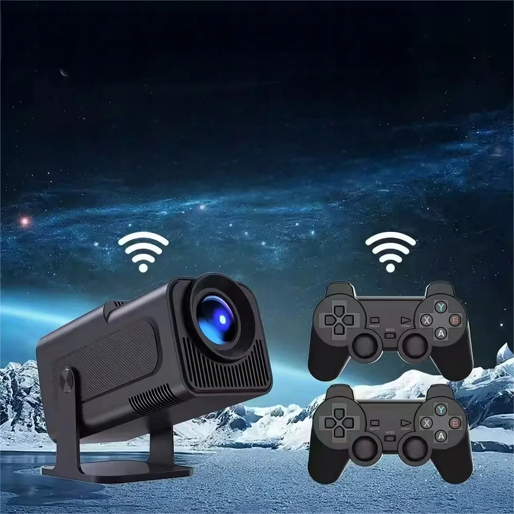 4K LED projektorius su „Android“, „Game Stick Pro“ ir 2 pulteliais