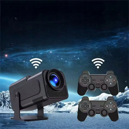 4K LED projektorius su „Android“, „Game Stick Pro“ ir 2 pulteliais