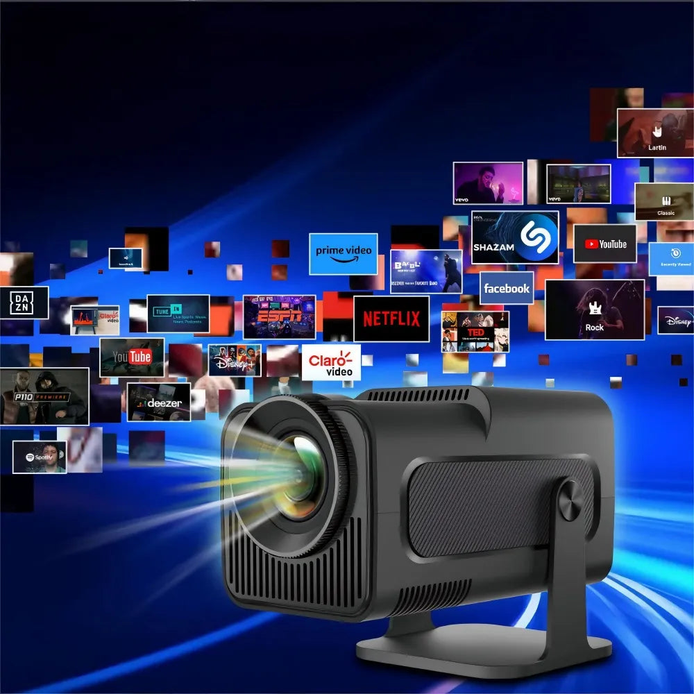 4K LED projektorius su „Android“, „Game Stick Pro“ ir 2 pulteliais