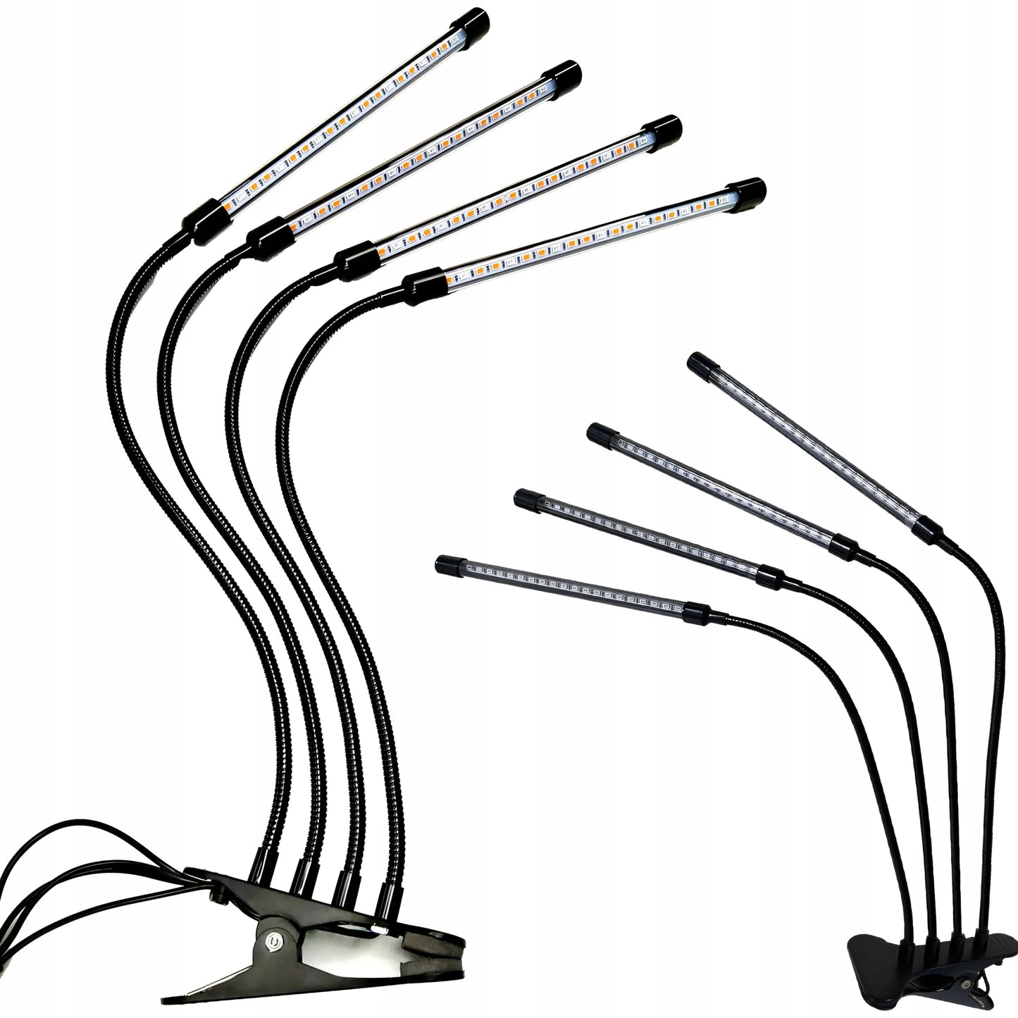 4x AUGALŲ AUGINIMO LEMPA, 80 LED, VISO SPEKTRO, 36 W + PULTELIS, RINKINYS